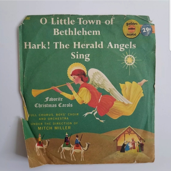 Christmas “O Little Town Of Bethlehem” Mitch Miller Golden Records 45 Record Q - Picture 2 of 6